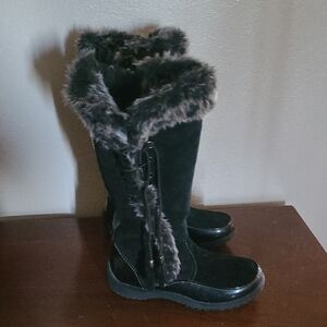 Sporto Black Faux Fur Winter Boots